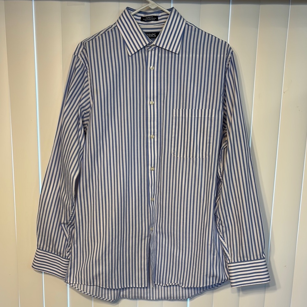 Chaps Men's Blue Striped Shirt